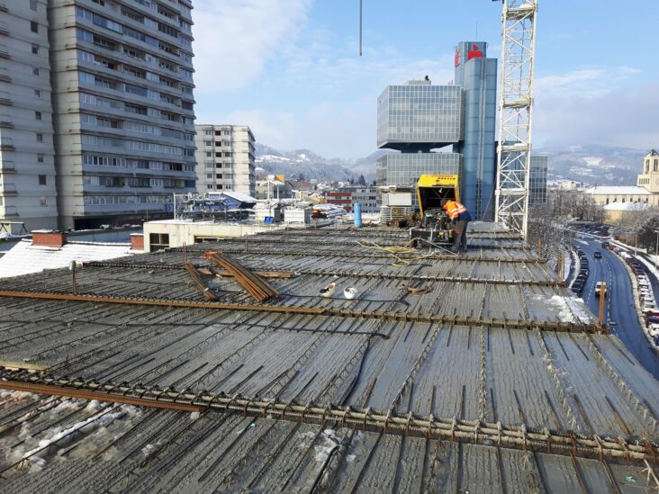 Ansicht der Baustelle wärend einer Begehung