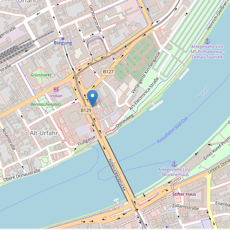 Umgebungskarte des Büros in Linz