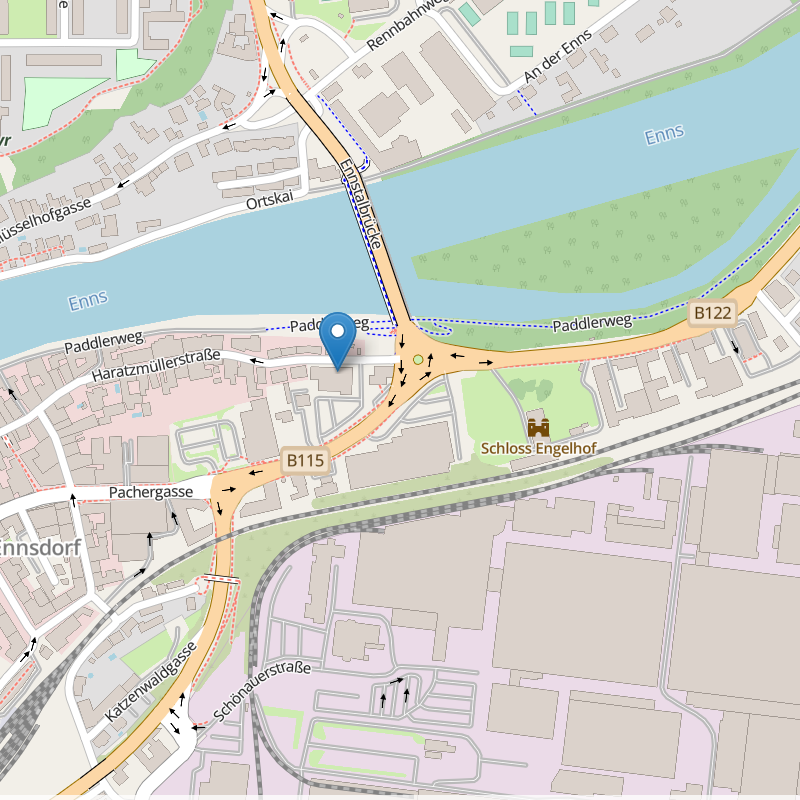 Umgebungskarte der Filiale in Steyr